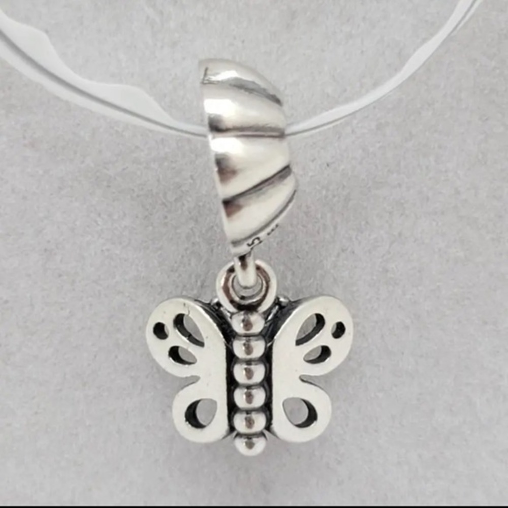 Pandora 925 ALE Sterling Silver Friends Forever Butterfly Dangle‎ Charm
